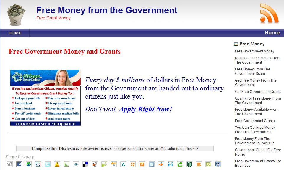 Click to view Money from the Government 1.0 screenshot