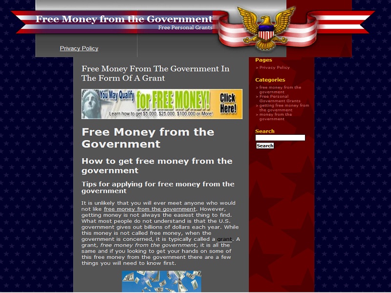 Free Money From the Government screen shot